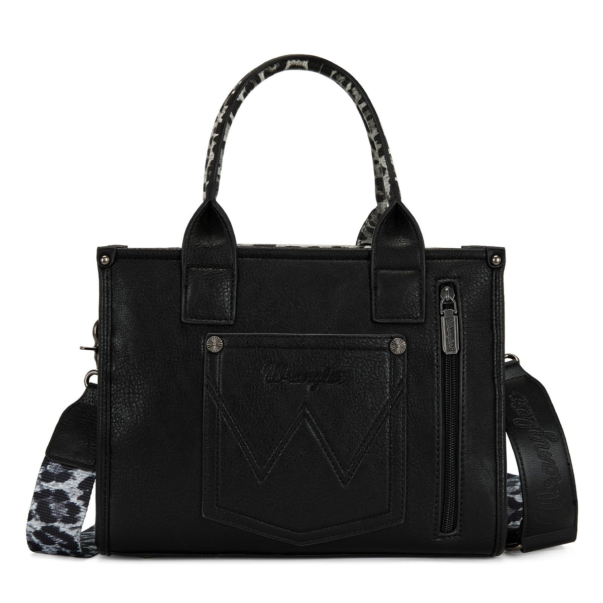 Wrangler Cow Print Tote Bag for Women Western Purse Boho Top Handle Satchel Handbag with Signature Strap