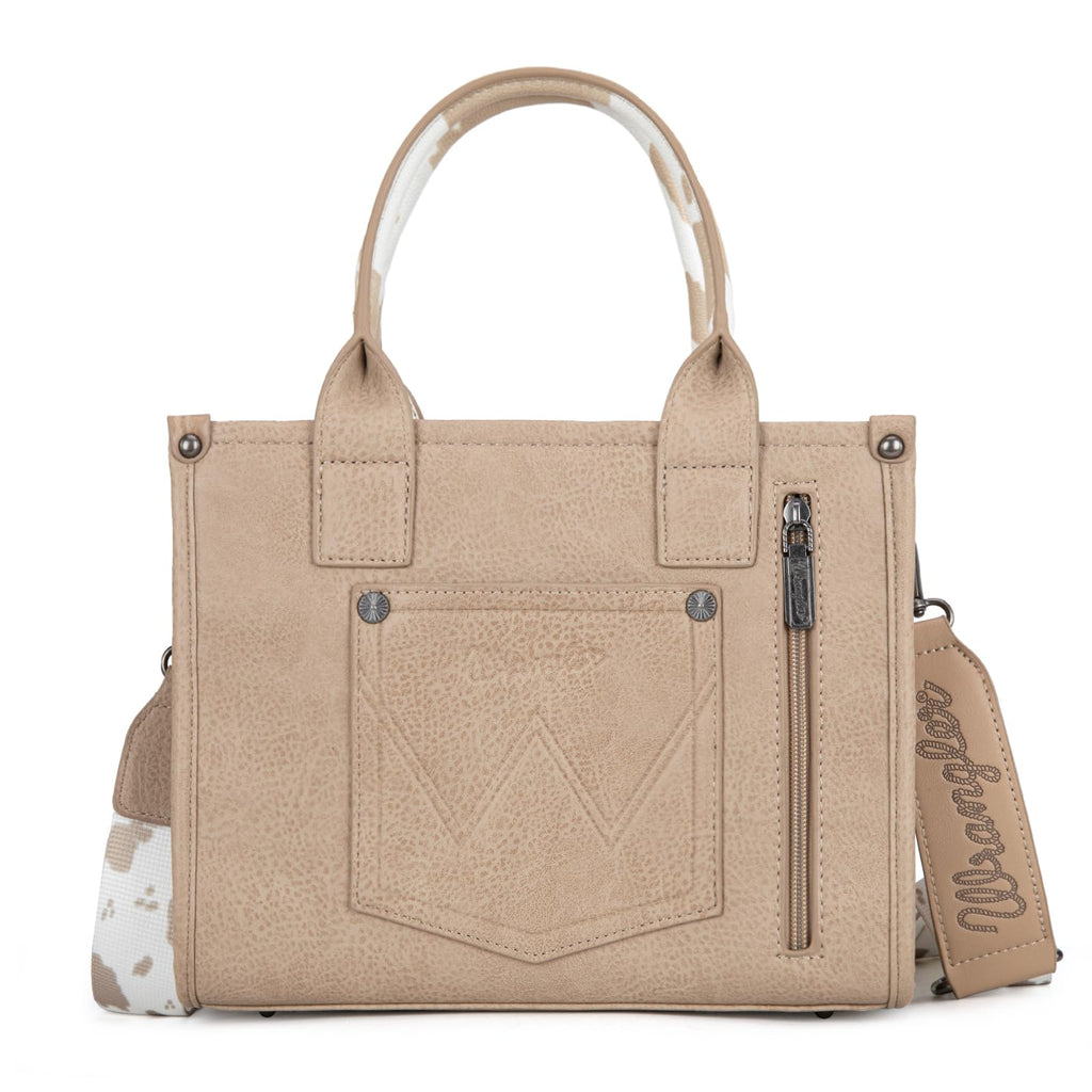 Wrangler Cow Print Tote Bag for Women Western Purse Boho Top Handle Satchel Handbag with Signature Strap