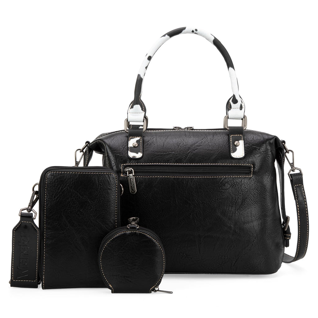 Wrangler 3Pcs Doctor Bag Sets for Women Top-handle Satchel Bag with Cell Phone Handbag and Coin Purse