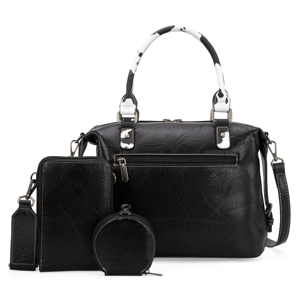Wrangler 3Pcs Doctor Bag Sets for Women Top-handle Satchel Bag with Cell Phone Handbag and Coin Purse