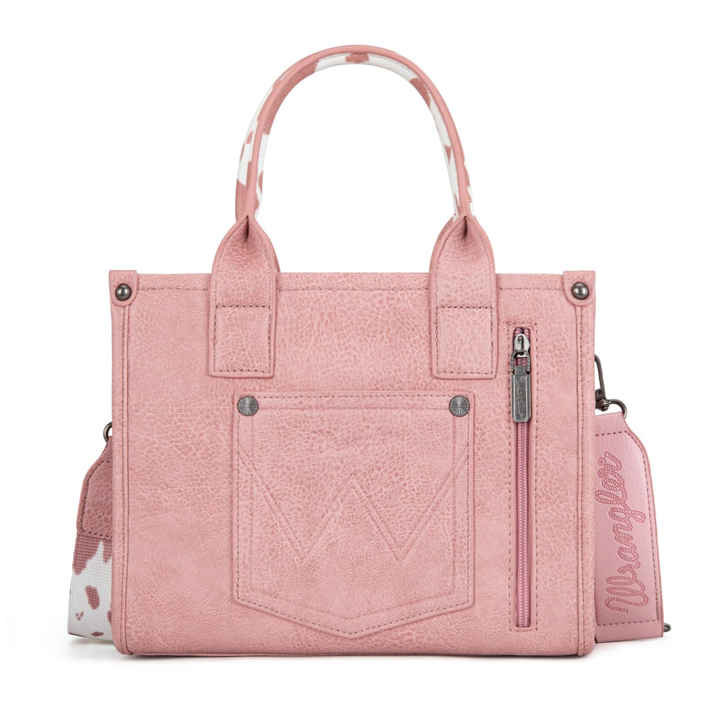 Wrangler Cow Print Tote Bag for Women Western Purse Boho Top Handle Satchel Handbag with Signature Strap