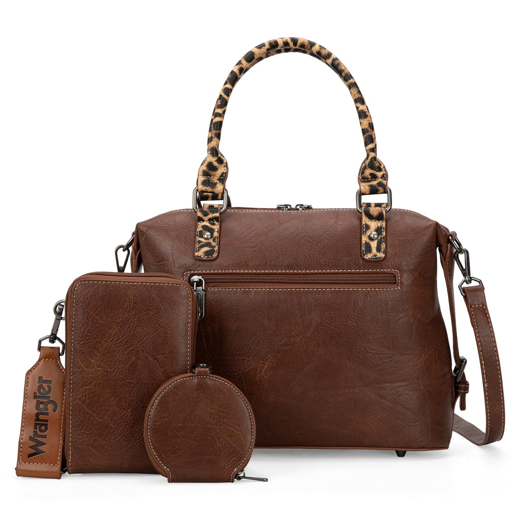 Wrangler 3Pcs Doctor Bag Sets for Women Top-handle Satchel Bag with Cell Phone Handbag and Coin Purse
