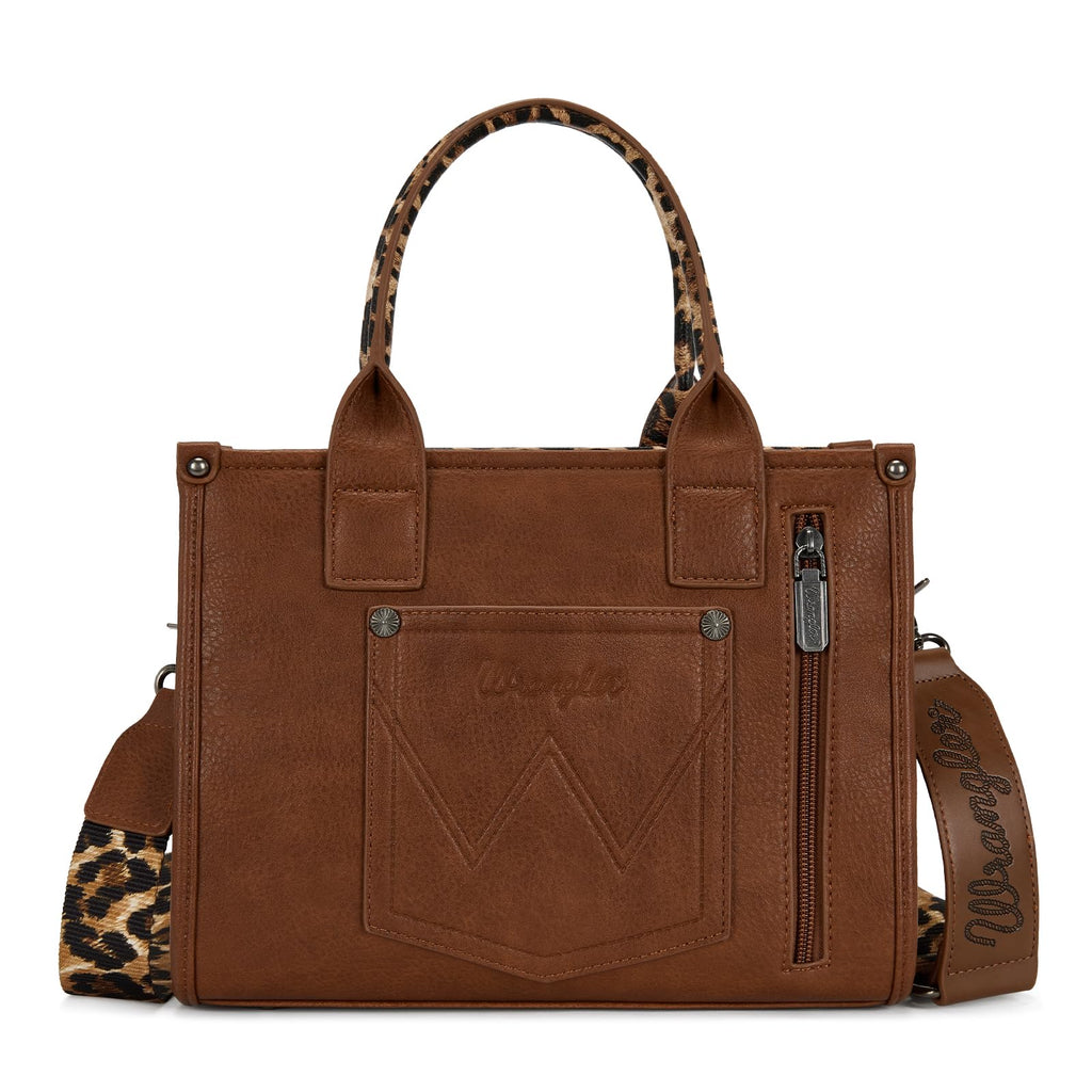 Wrangler Cow Print Tote Bag for Women Western Purse Boho Top Handle Satchel Handbag with Signature Strap