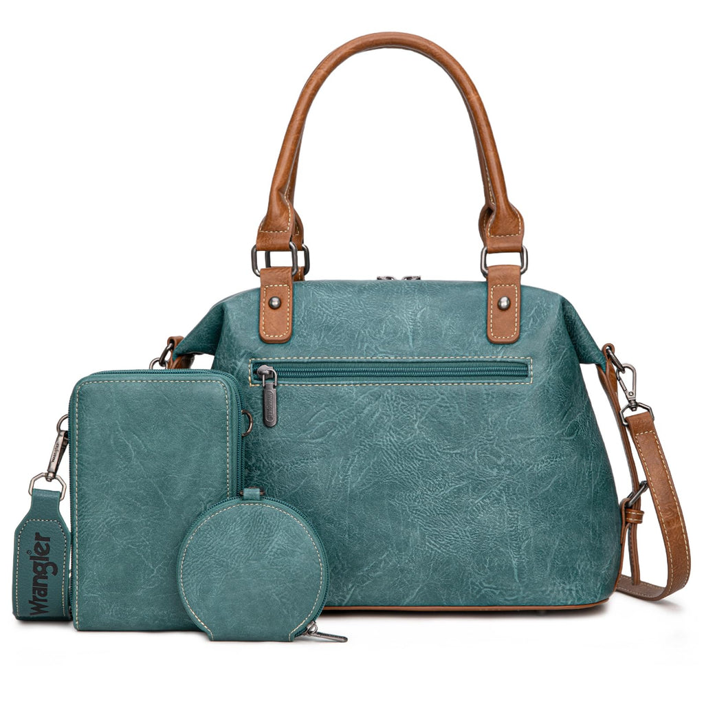 Wrangler 3Pcs Doctor Bag Sets for Women Top-handle Satchel Bag with Cell Phone Handbag and Coin Purse