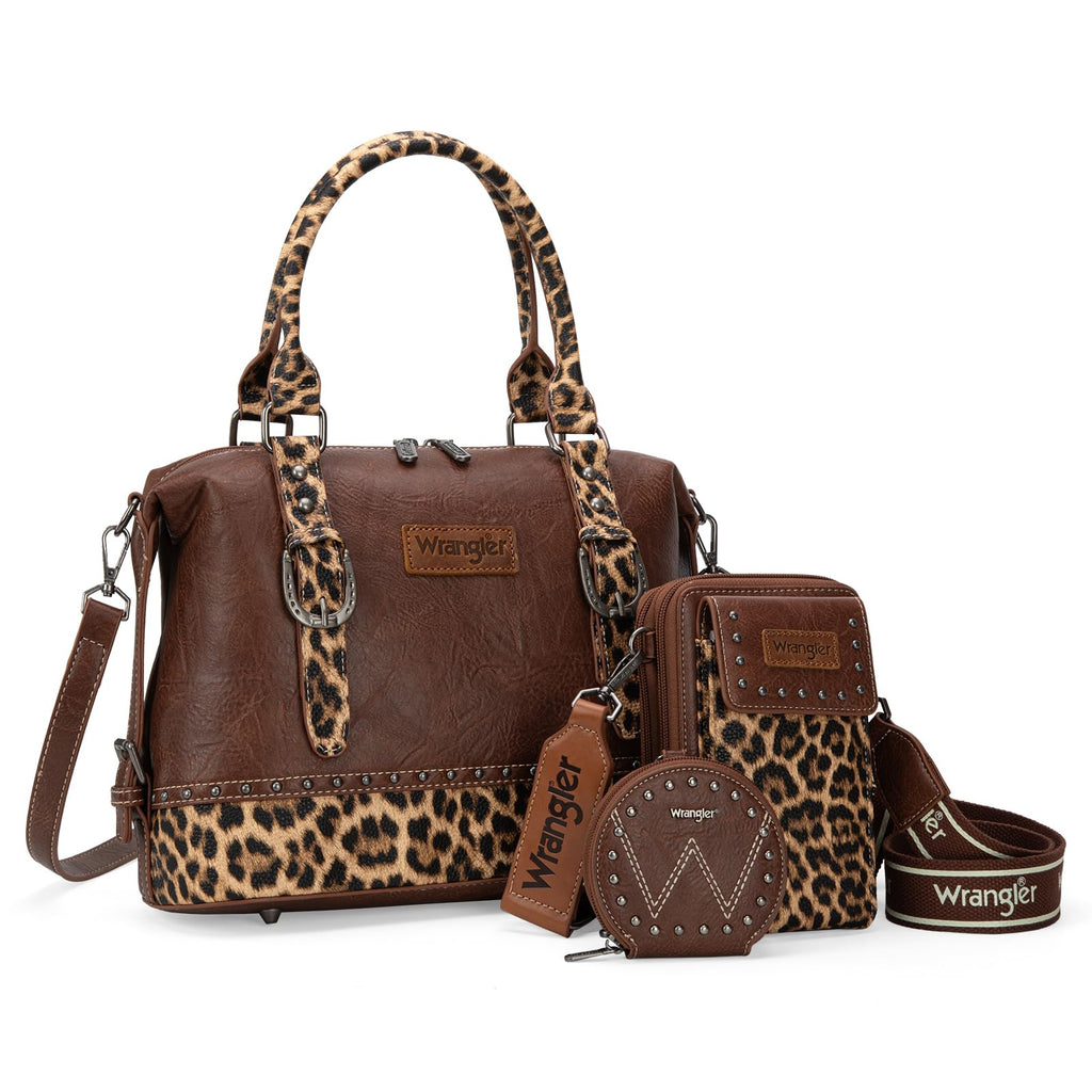Wrangler 3Pcs Doctor Bag Sets for Women Top-handle Satchel Bag with Cell Phone Handbag and Coin Purse