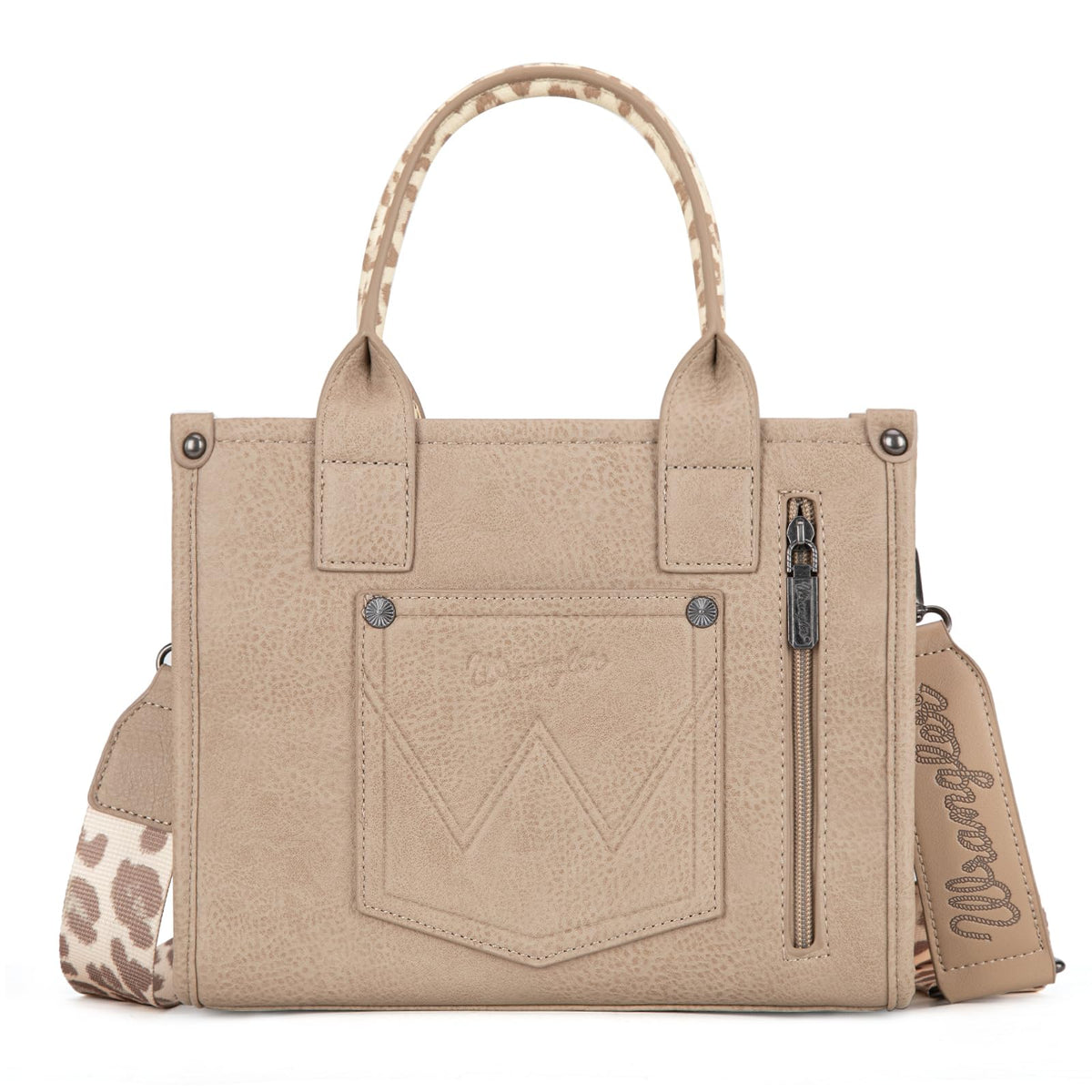 Wrangler Cow Print Tote Bag for Women Western Purse Boho Top Handle Satchel Handbag with Signature Strap