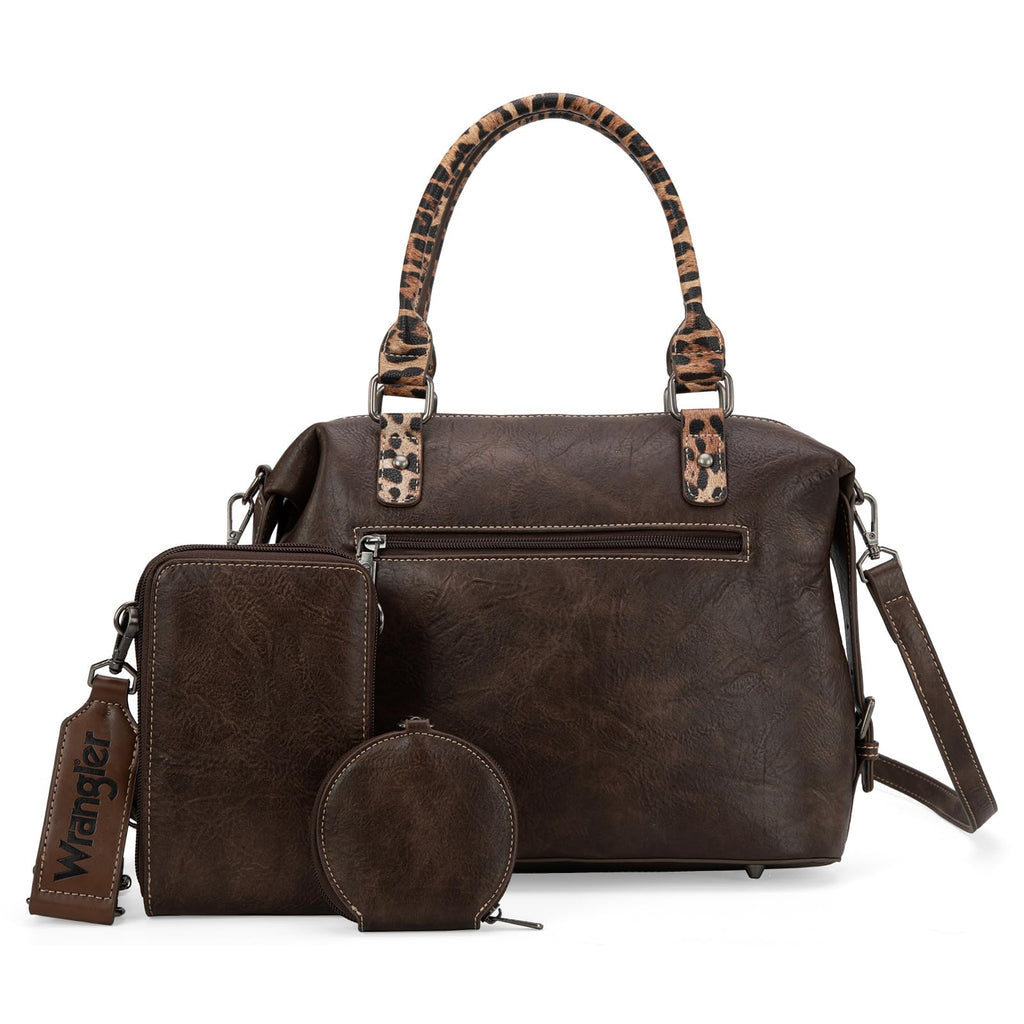 Wrangler 3Pcs Doctor Bag Sets for Women Top-handle Satchel Bag with Cell Phone Handbag and Coin Purse