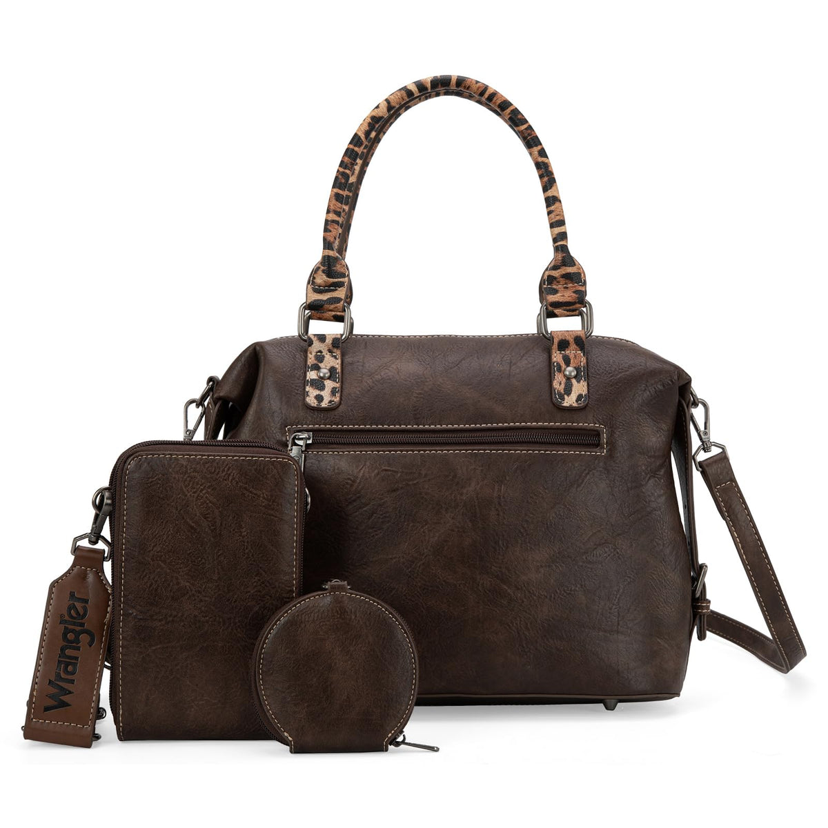 Wrangler 3Pcs Doctor Bag Sets for Women Top-handle Satchel Bag with Cell Phone Handbag and Coin Purse