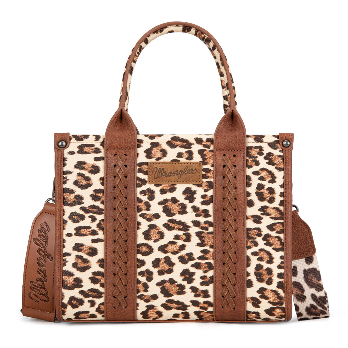 Wrangler Cow Print Tote Bag for Women Western Purse Boho Top Handle Satchel Handbag with Signature Strap