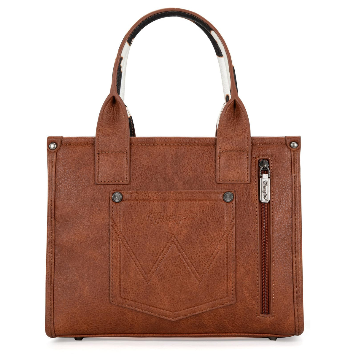 Wrangler Cow Print Tote Bag for Women Western Purse Boho Top Handle Satchel Handbag with Signature Strap