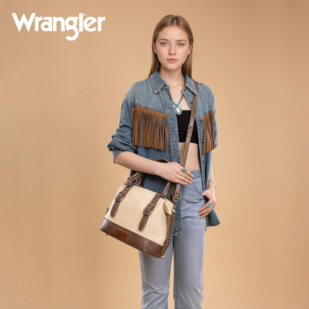 Wrangler 3Pcs Doctor Bag Sets for Women Top-handle Satchel Bag with Cell Phone Handbag and Coin Purse