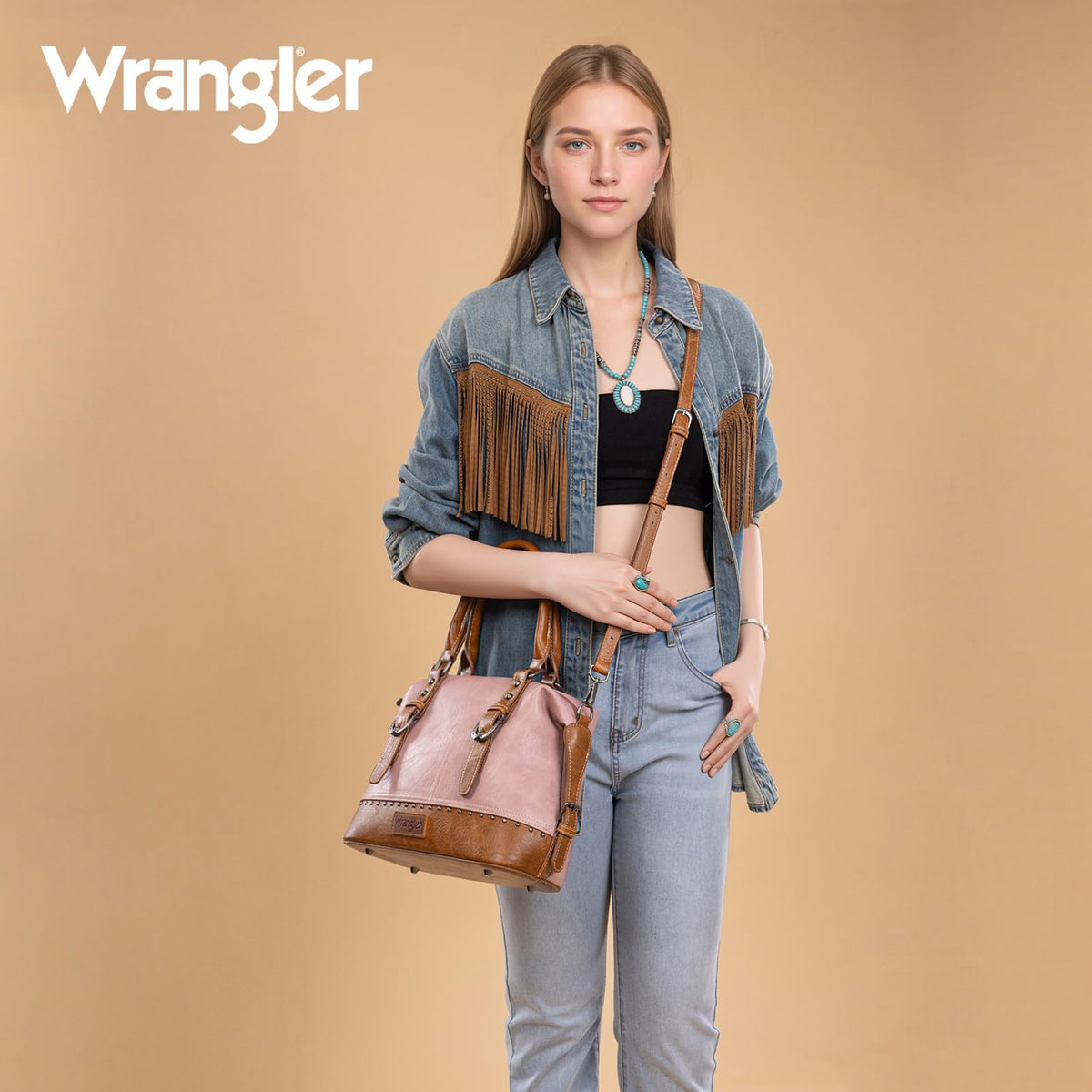 Wrangler 3Pcs Doctor Bag Sets for Women Top-handle Satchel Bag with Cell Phone Handbag and Coin Purse