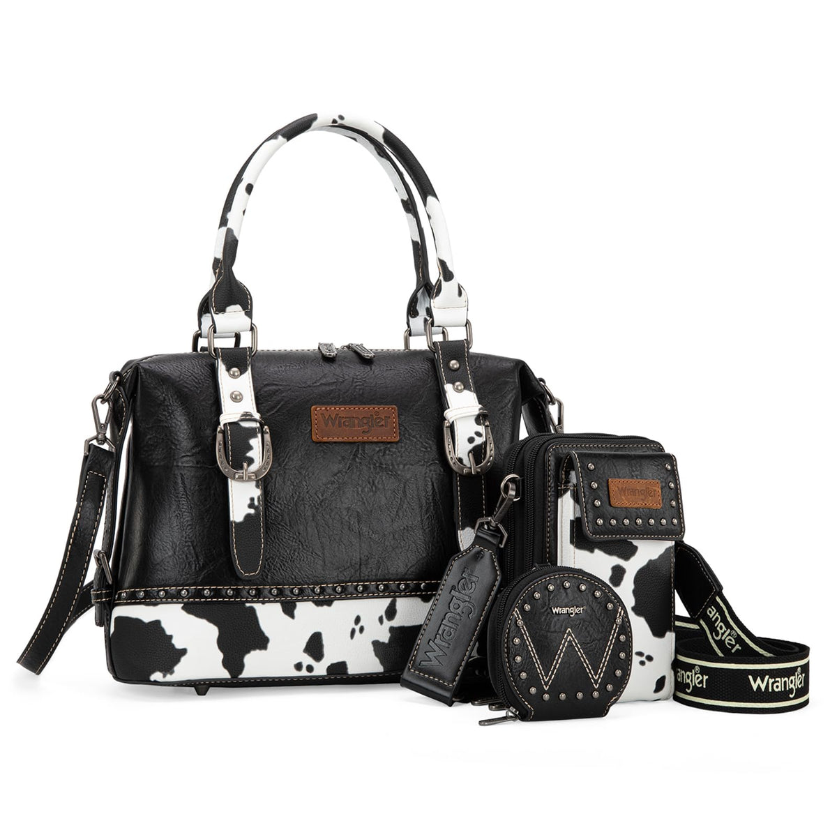 Wrangler 3Pcs Doctor Bag Sets for Women Top-handle Satchel Bag with Cell Phone Handbag and Coin Purse