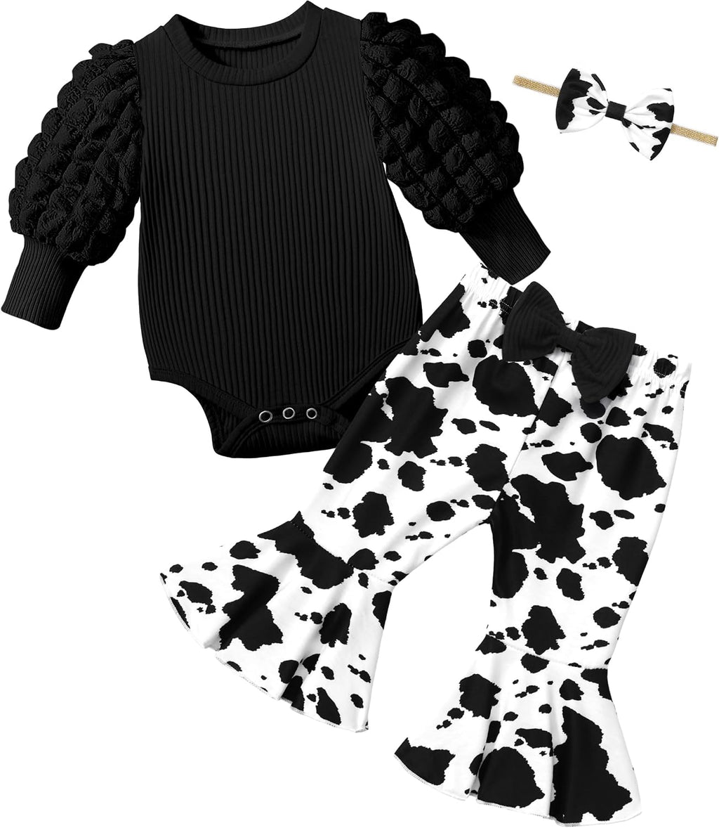 • NAPU Cozy Fall/Winter 3-Piece Outfit for Baby Girls