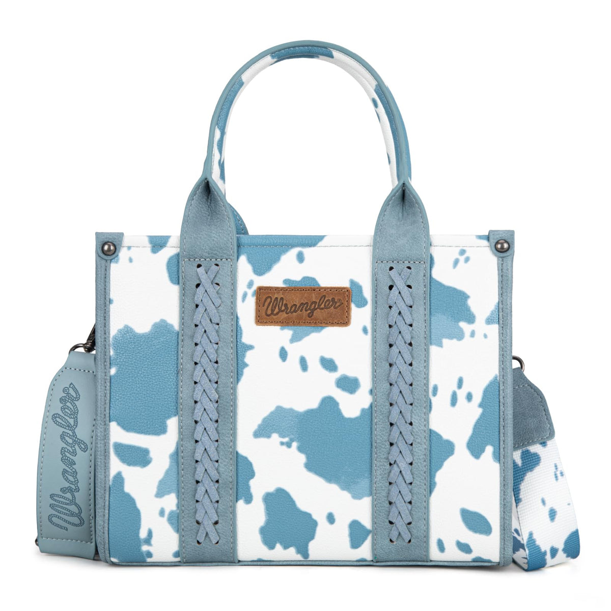 Wrangler Cow Print Tote Bag for Women Western Purse Boho Top Handle Satchel Handbag with Signature Strap