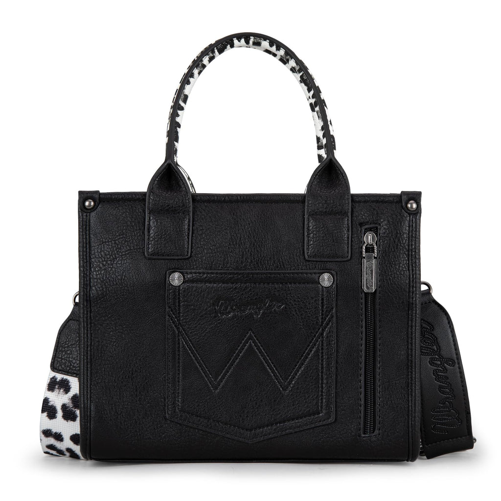 Wrangler Cow Print Tote Bag for Women Western Purse Boho Top Handle Satchel Handbag with Signature Strap