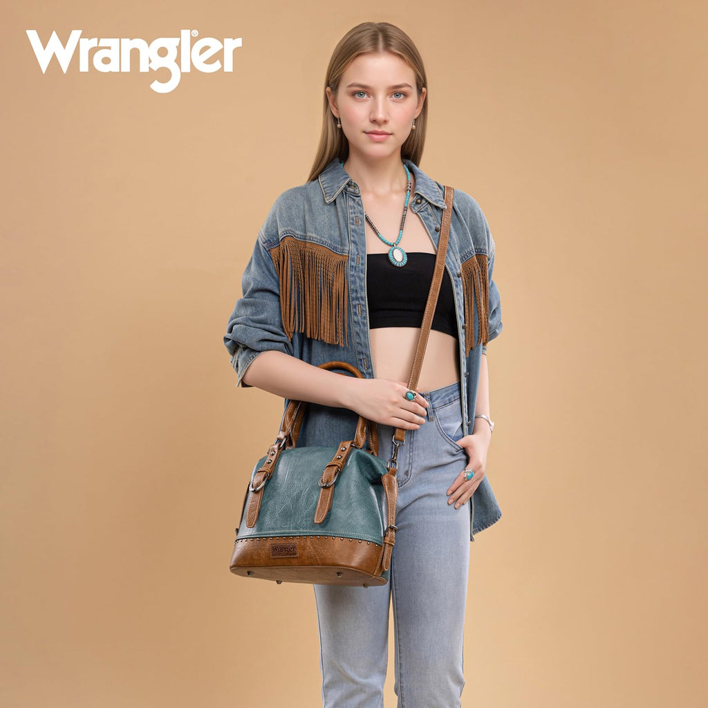 Wrangler 3Pcs Doctor Bag Sets for Women Top-handle Satchel Bag with Cell Phone Handbag and Coin Purse