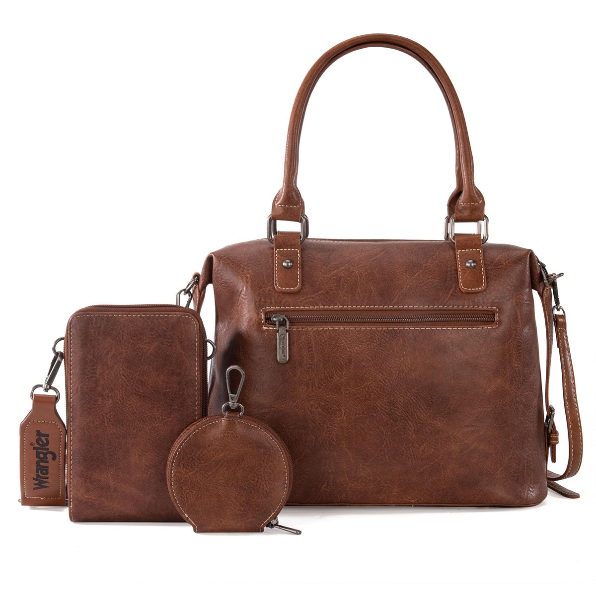 Wrangler 3Pcs Doctor Bag Sets for Women Top-handle Satchel Bag with Cell Phone Handbag and Coin Purse