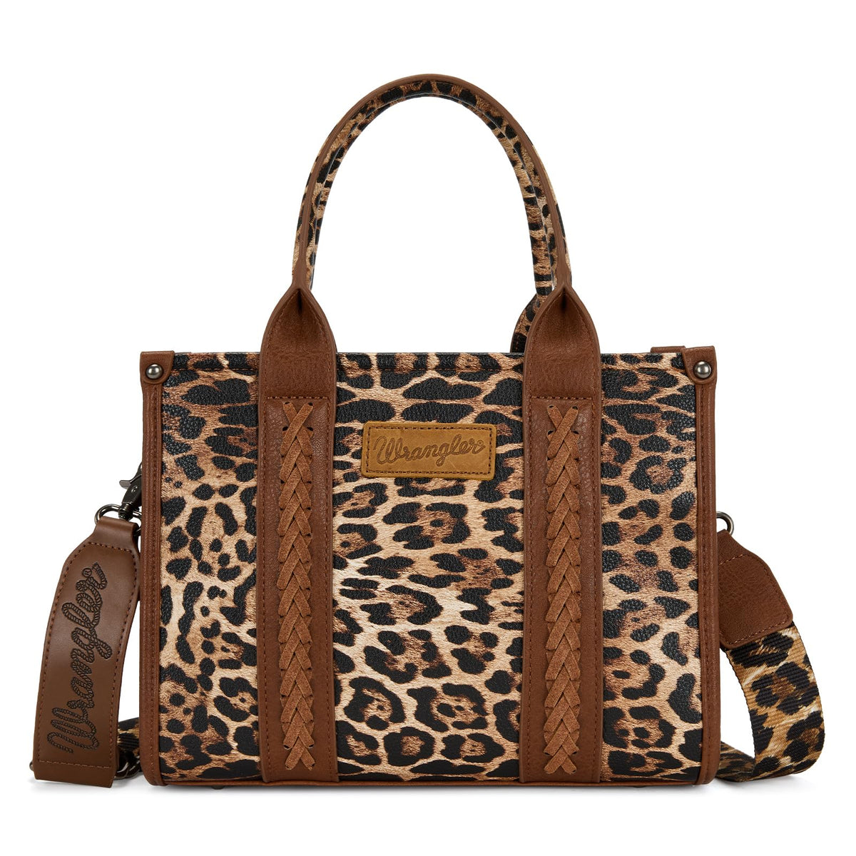 Wrangler Cow Print Tote Bag for Women Western Purse Boho Top Handle Satchel Handbag with Signature Strap