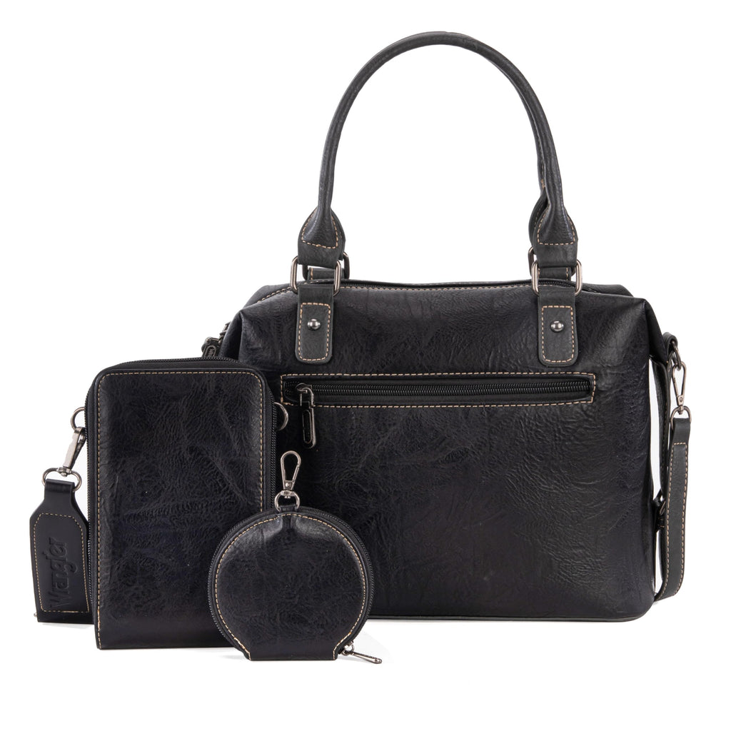 Wrangler 3Pcs Doctor Bag Sets for Women Top-handle Satchel Bag with Cell Phone Handbag and Coin Purse