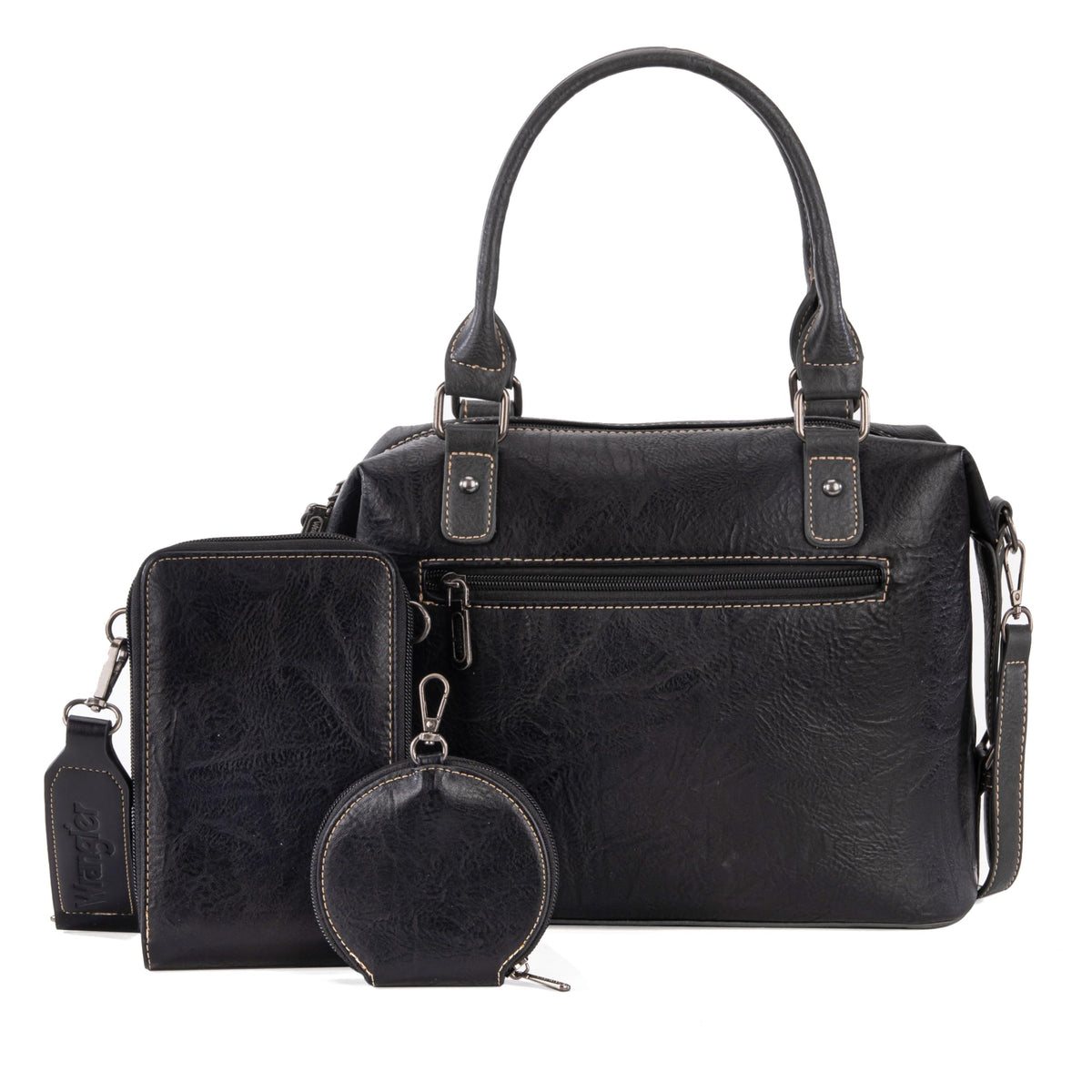 Wrangler 3Pcs Doctor Bag Sets for Women Top-handle Satchel Bag with Cell Phone Handbag and Coin Purse