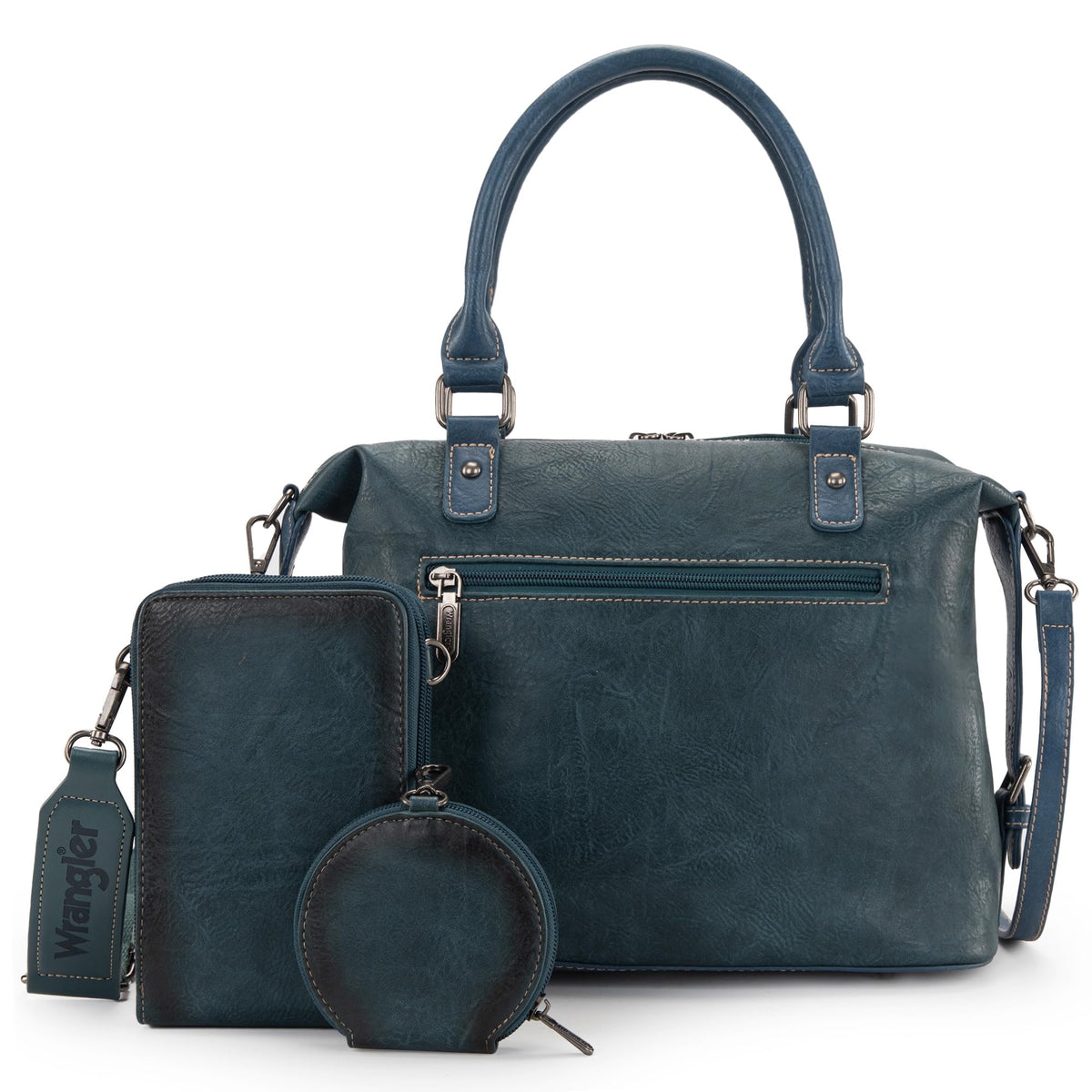 Wrangler 3Pcs Doctor Bag Sets for Women Top-handle Satchel Bag with Cell Phone Handbag and Coin Purse
