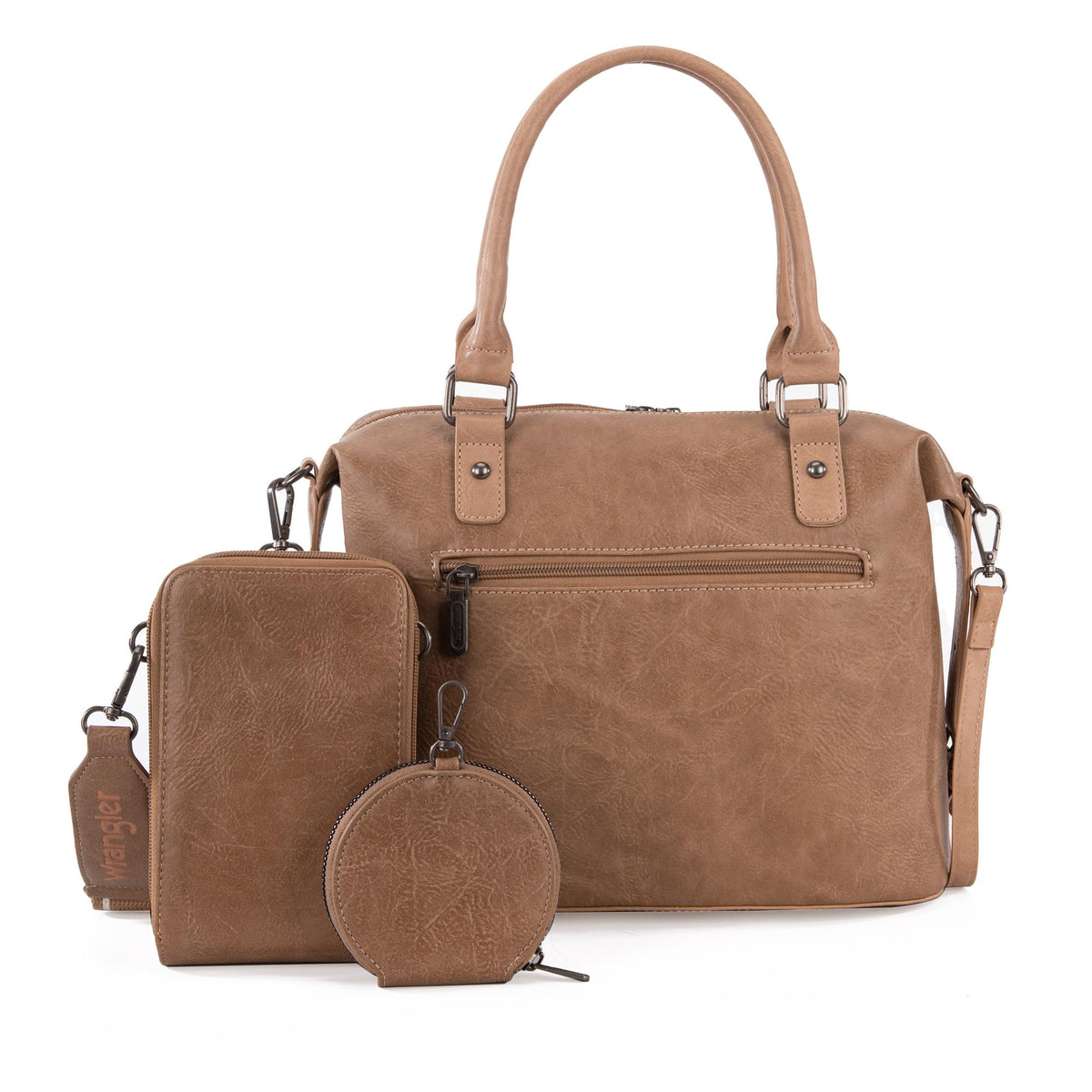 Wrangler 3Pcs Doctor Bag Sets for Women Top-handle Satchel Bag with Cell Phone Handbag and Coin Purse