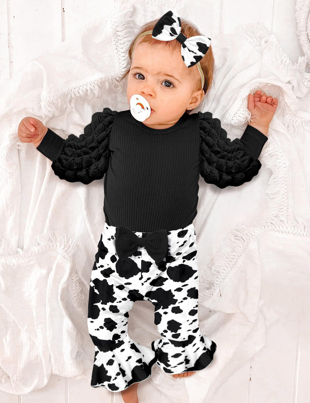 • NAPU Cozy Fall/Winter 3-Piece Outfit for Baby Girls