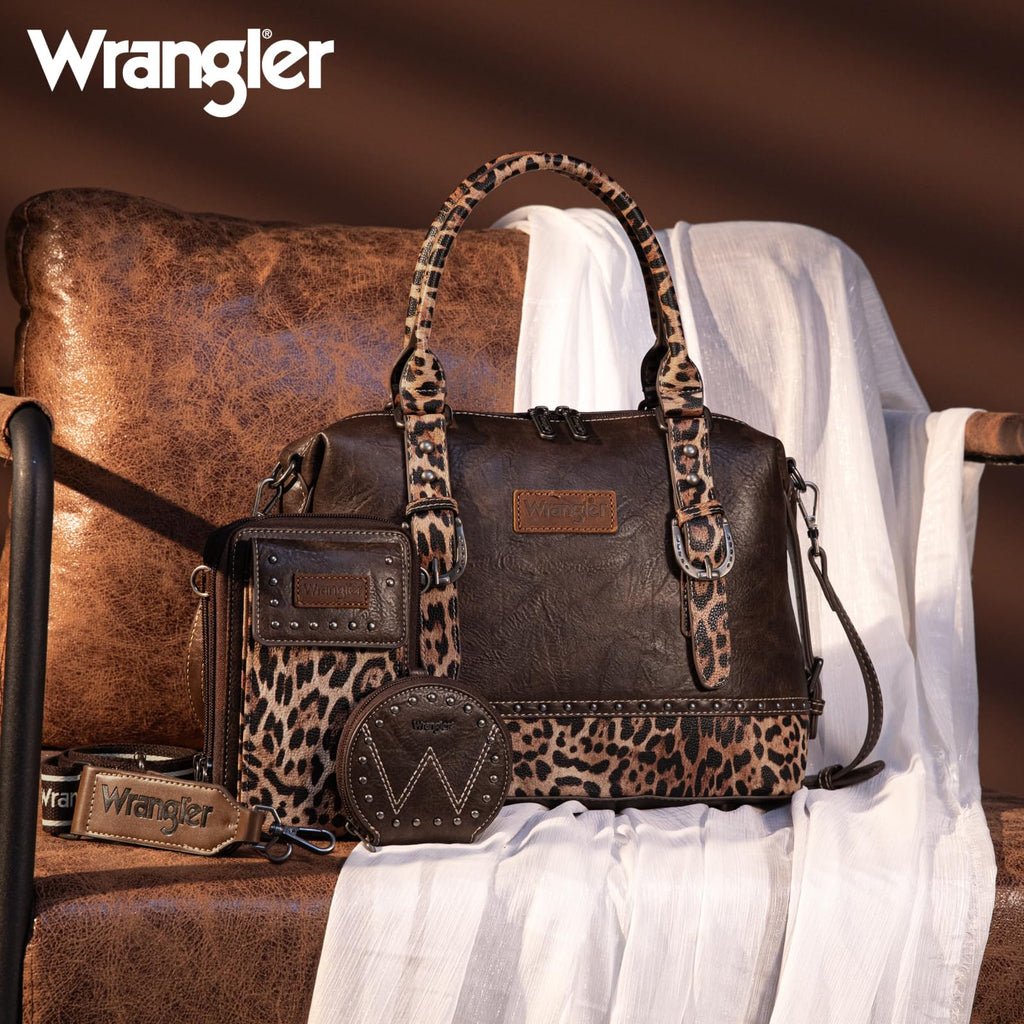 Wrangler 3Pcs Doctor Bag Sets for Women Top-handle Satchel Bag with Cell Phone Handbag and Coin Purse
