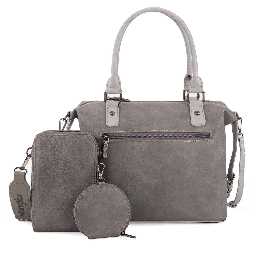 Wrangler 3Pcs Doctor Bag Sets for Women Top-handle Satchel Bag with Cell Phone Handbag and Coin Purse