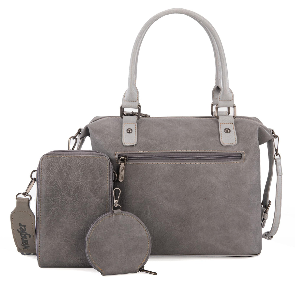 Wrangler 3Pcs Doctor Bag Sets for Women Top-handle Satchel Bag with Cell Phone Handbag and Coin Purse