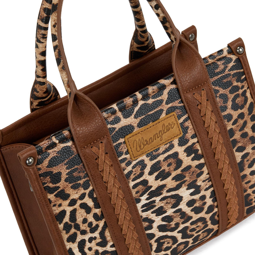 Wrangler Cow Print Tote Bag for Women Western Purse Boho Top Handle Satchel Handbag with Signature Strap