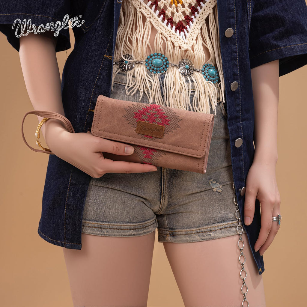 Wrangler Wristlet Western Wallet Women Cow Wallets for Cards Coins Cash