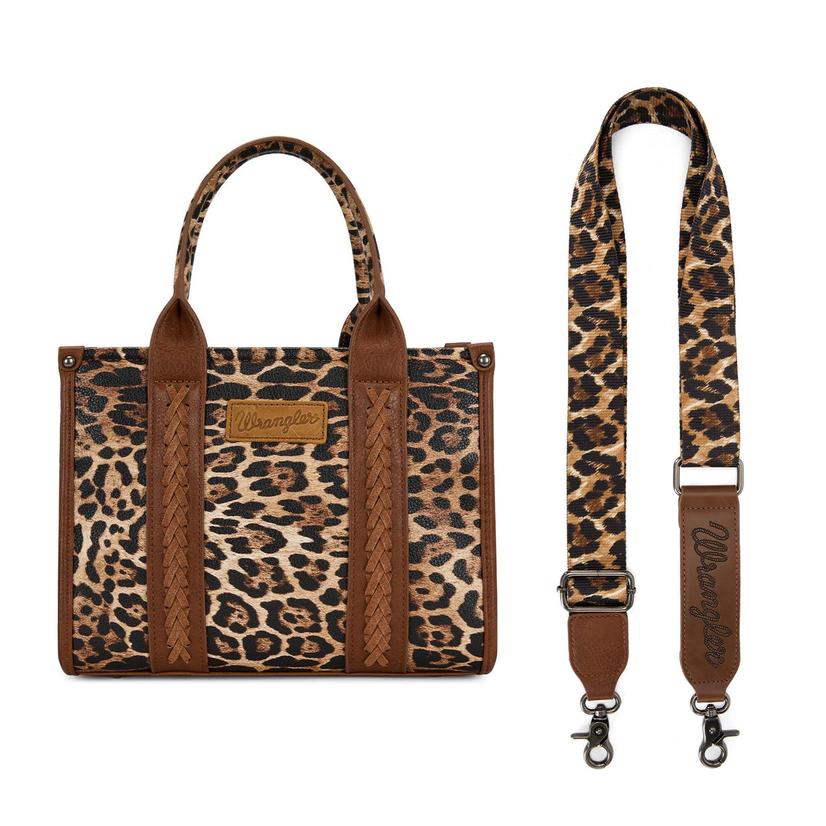 Wrangler Cow Print Tote Bag for Women Western Purse Boho Top Handle Satchel Handbag with Signature Strap
