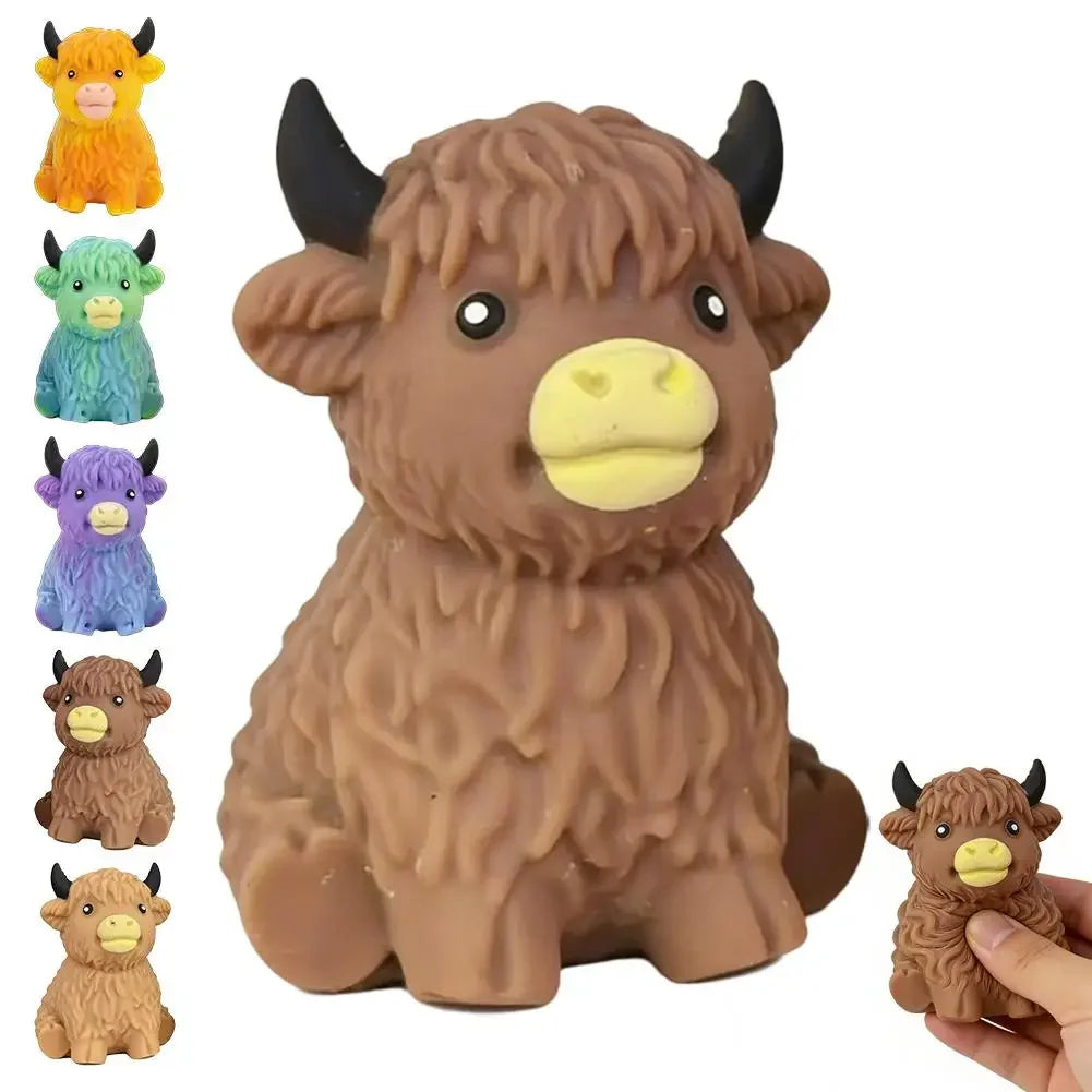 Highland Cow Slow-Rising Squishy Stress Ball – Sensory Fidget Toy for Anxiety Relief