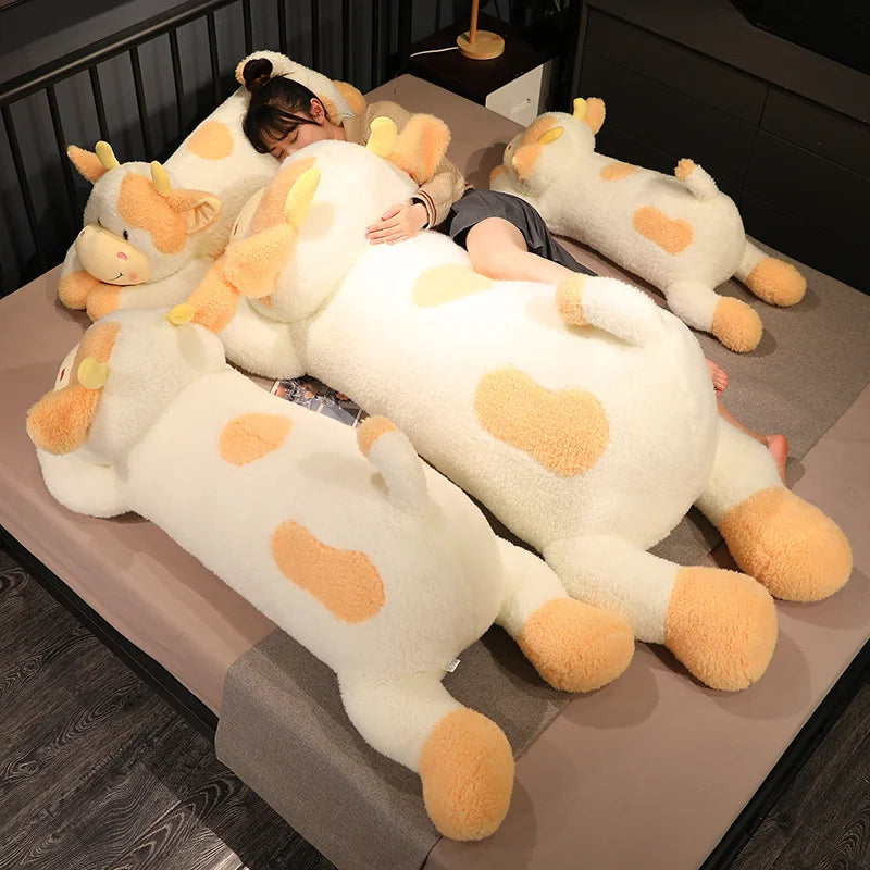 Giant Milk Cow Plush Pillow - Cute 90cm Stuffed Animal Toy