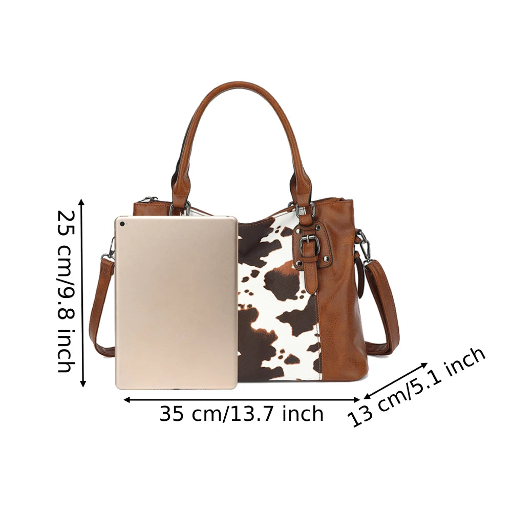 The Ultimate Cow Print Tote & Handbag Combination Set