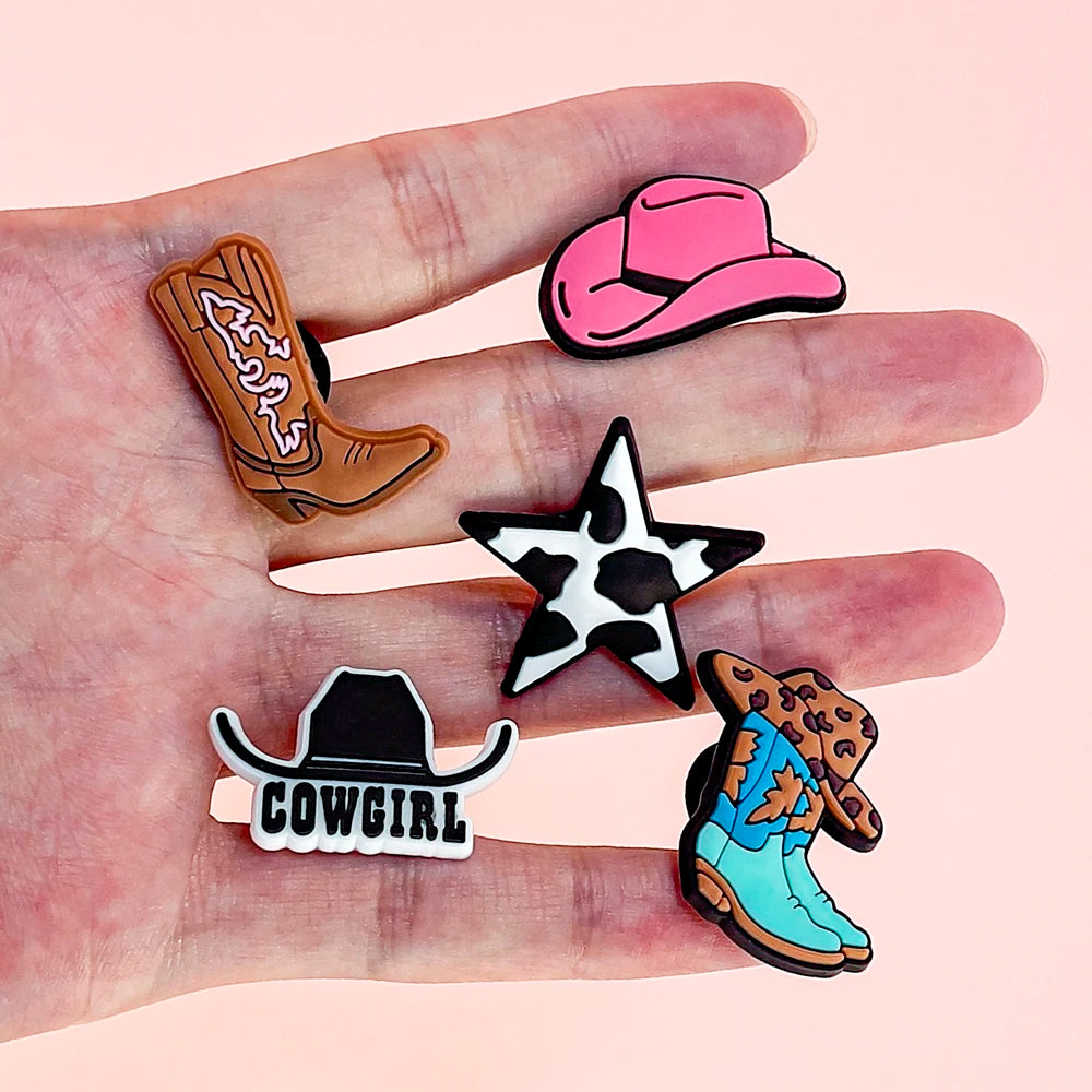 Western Cowboy Shoe Charms (12-Piece Set)