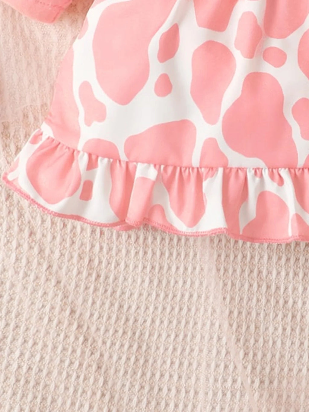Baby Girl Cow Print Overall Dress Set - 3-Piece Outfit