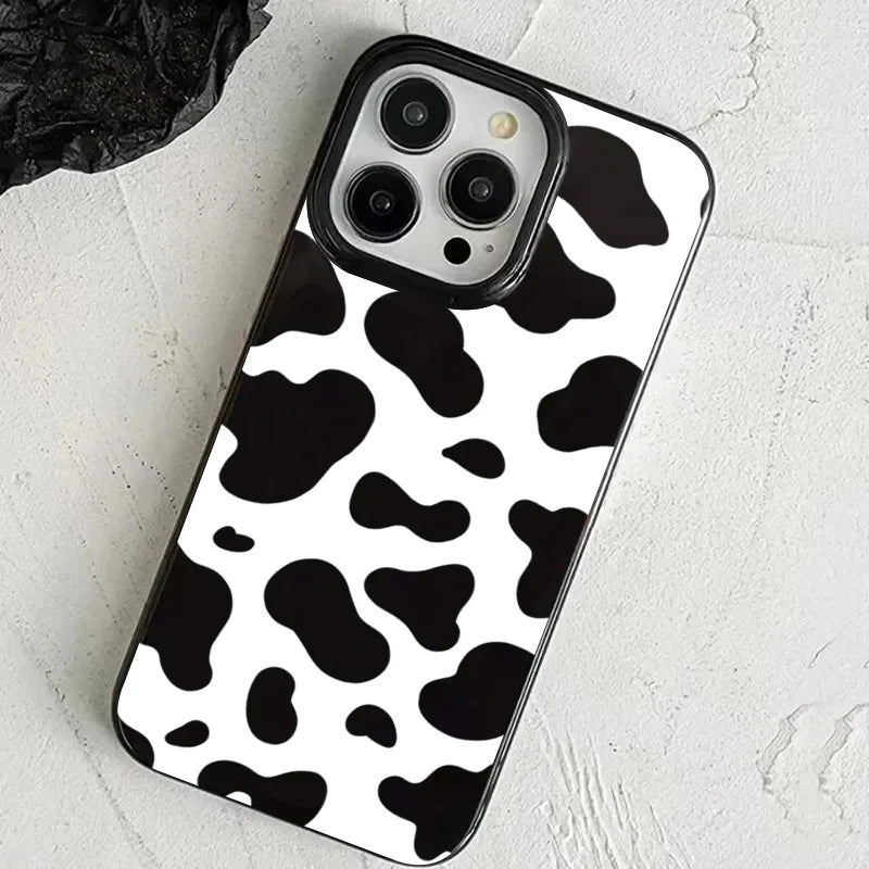 Luxury Cow Print Clear Shockproof Case for iPhone Series (iPhone 7 to 18 Pro Max & 16E)