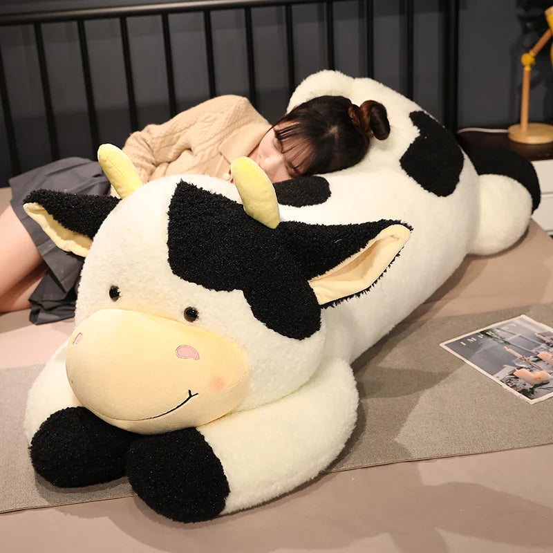 Giant Milk Cow Plush Pillow - Cute 90cm Stuffed Animal Toy