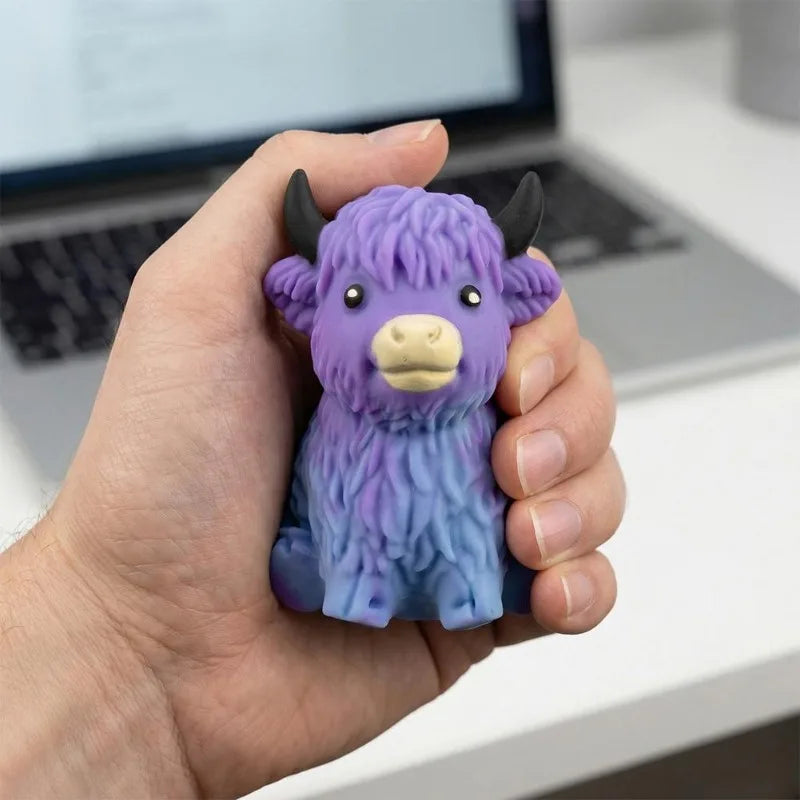 Highland Cow Slow-Rising Squishy Stress Ball – Sensory Fidget Toy for Anxiety Relief