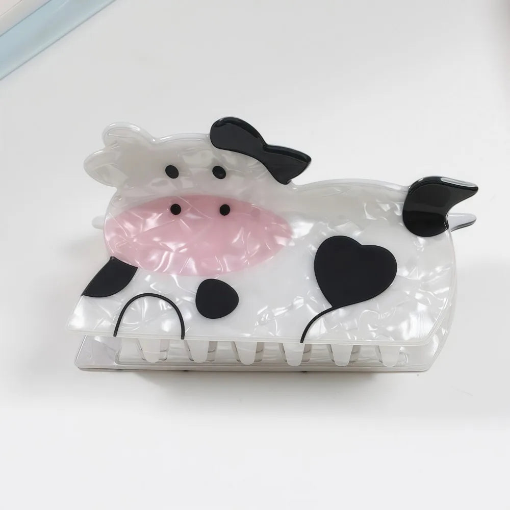 Aesthetic Cow & Dog Hair Claw Clip