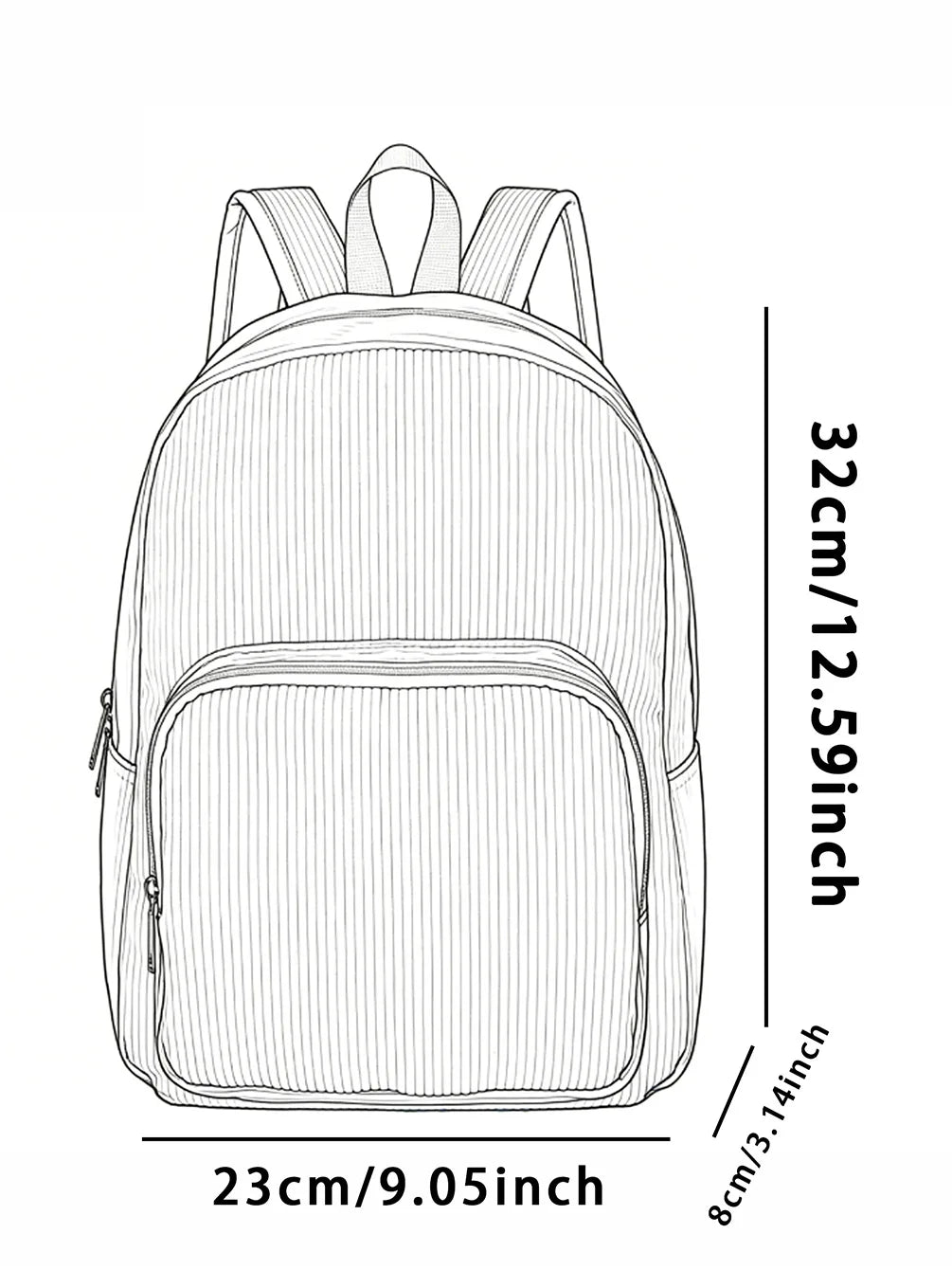 Highland Cow Corduroy Backpack - Large Capacity Commuter Bag