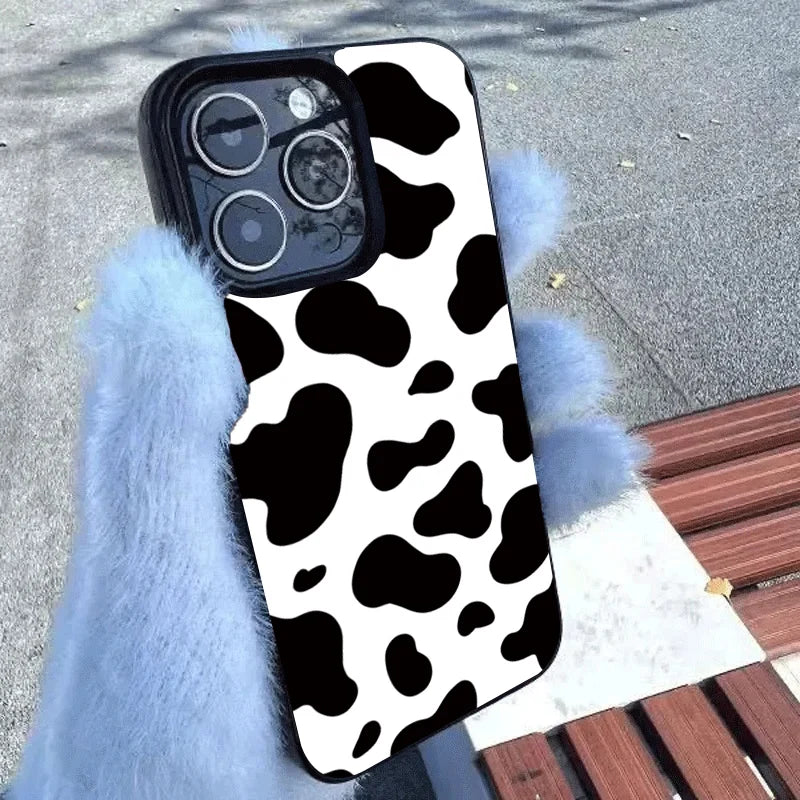 Luxury Cow Print Clear Shockproof Case for iPhone Series (iPhone 7 to 18 Pro Max & 16E)