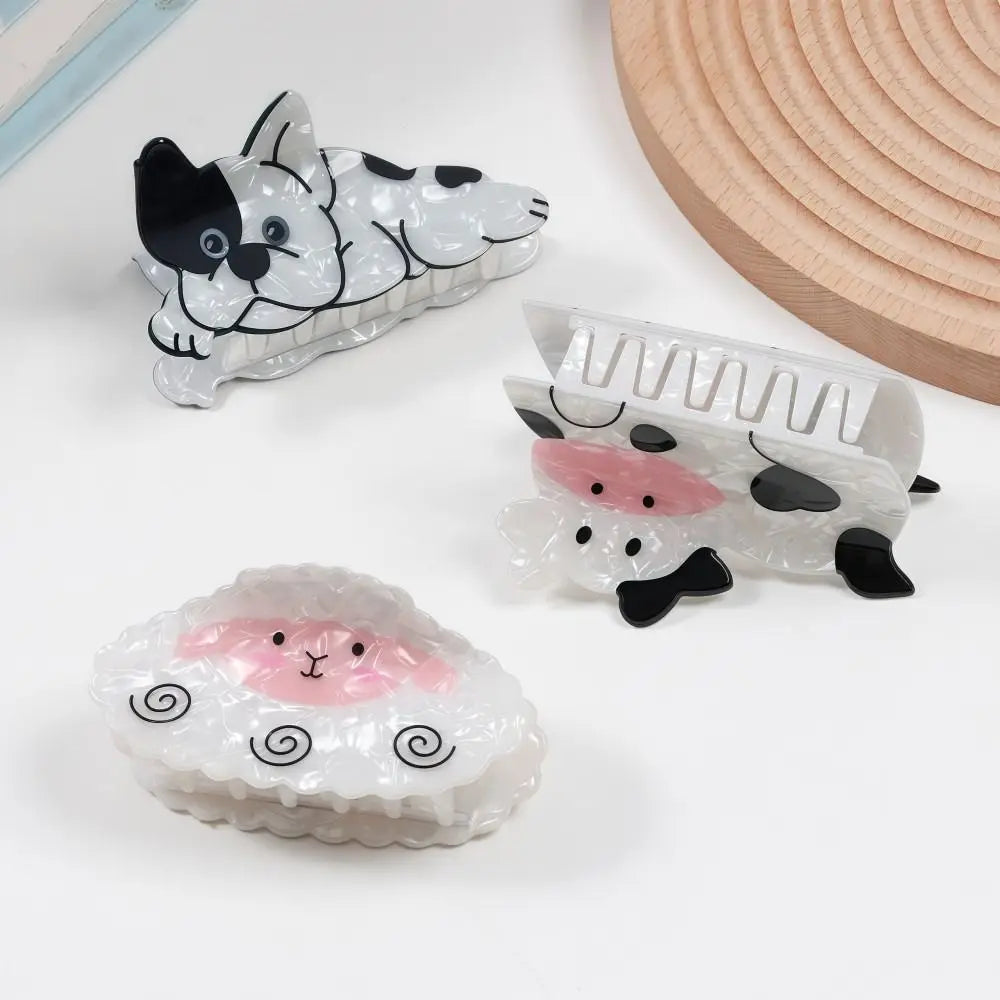Aesthetic Cow & Dog Hair Claw Clip