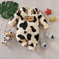 Unisex Baby 3D Cow Print Long-Sleeve Romper