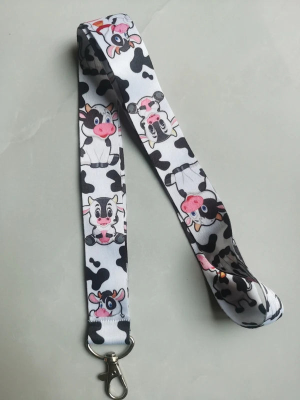 Cow Print Neck Strap ID Badge Holder
