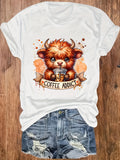 Women's Plus Size Cute Bull & Coffee Tank Top
