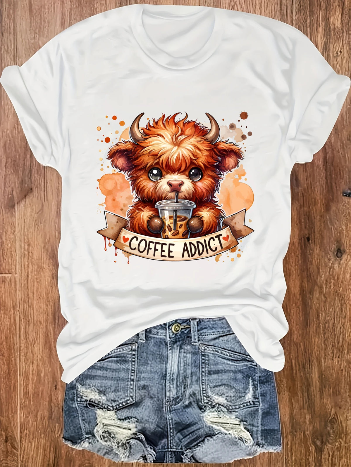 Women's Plus Size Cute Bull & Coffee Tank Top